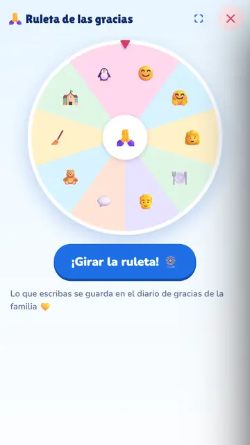 Ruleta de las gracias: una ruleta de colores para escribir por qué das gracias o cumplir un reto
