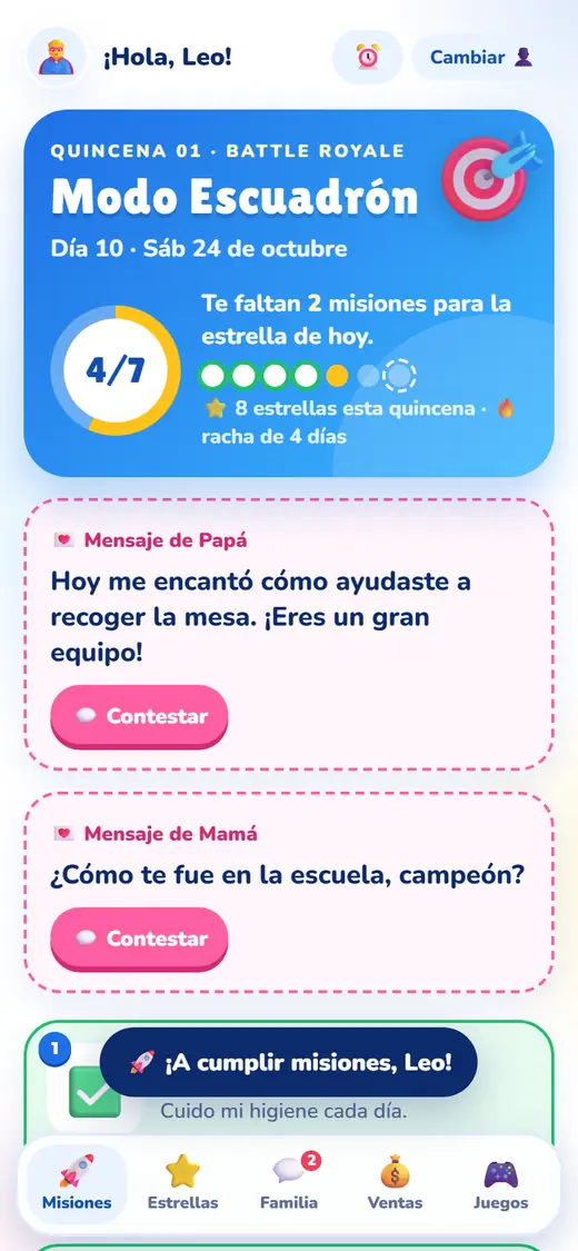 SuperMisiones con las misiones del día de un niño