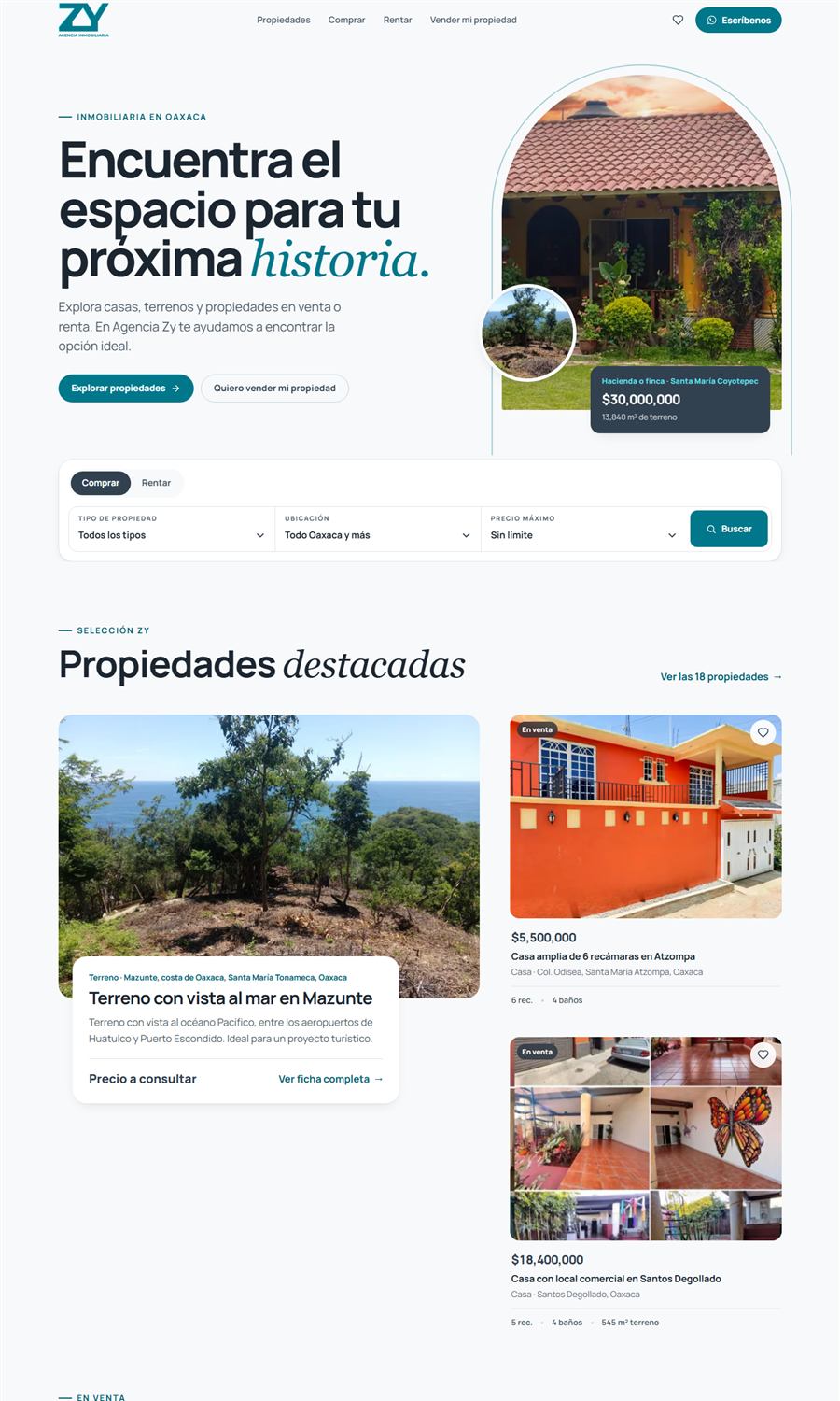 Sitio de Agencia Zy hecho por Sin Jaula